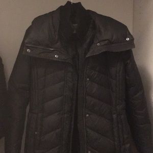Long black winter jacket